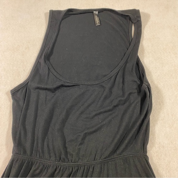 High low Black Dress Big peep hole on Back Sleeveless Jersey Fabric Medi… - Picture 5 of 10